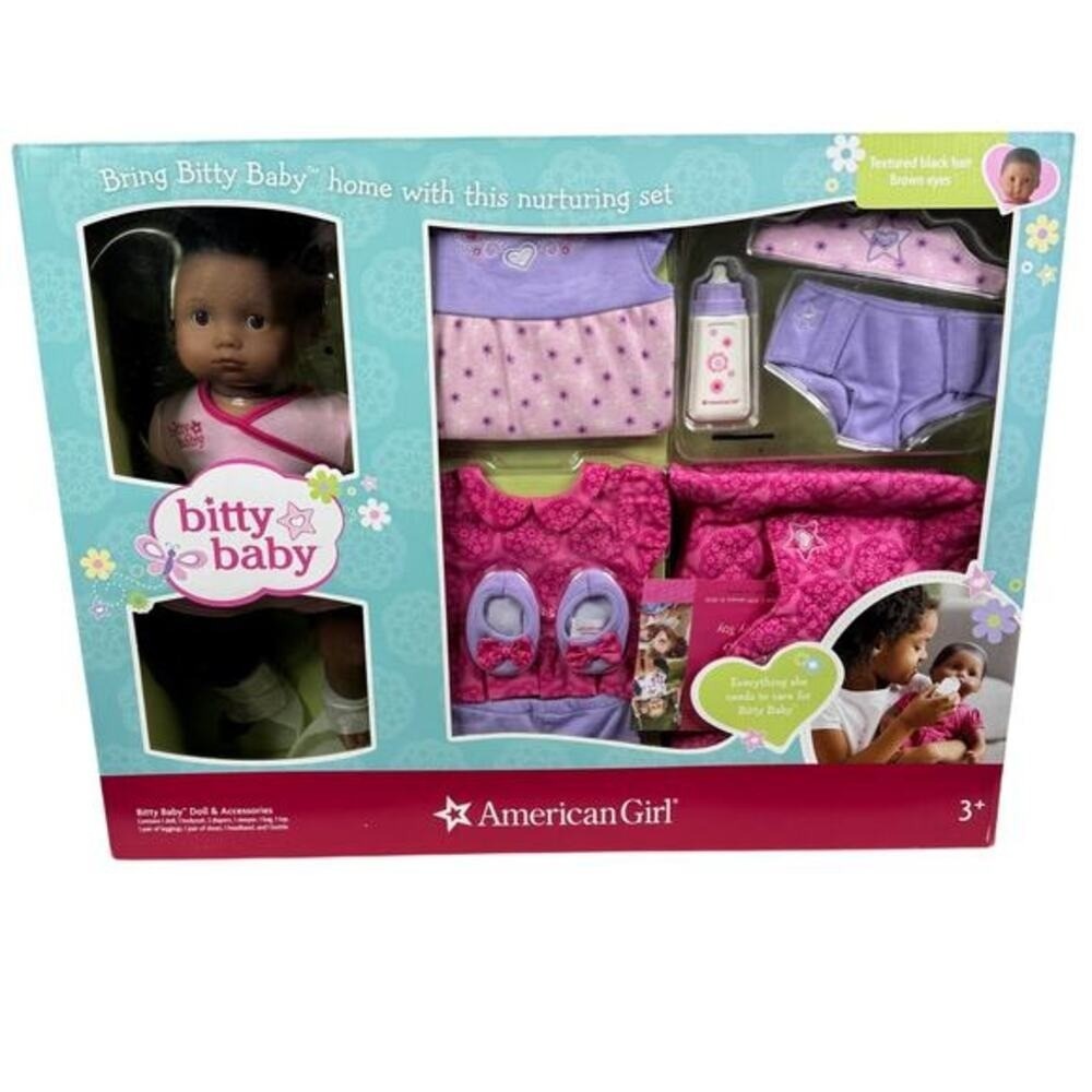 American Girl Doll Bitty Baby BB1 Gift Set African‎ American New in Box